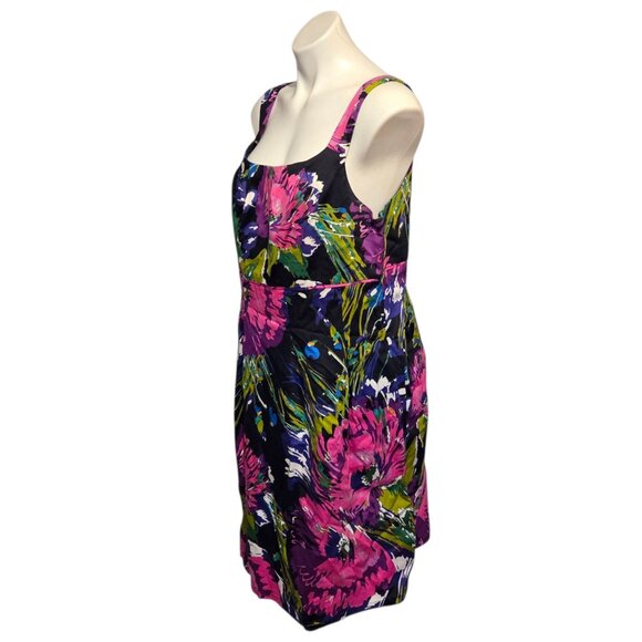 Lane Bryant Size 14 Floral Fit & Flare Dress Colorful Spring Summer Coquette - Picture 3 of 5